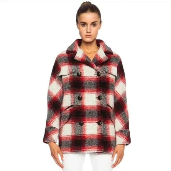 Isabel Marant Etoile Gael check wool jacket